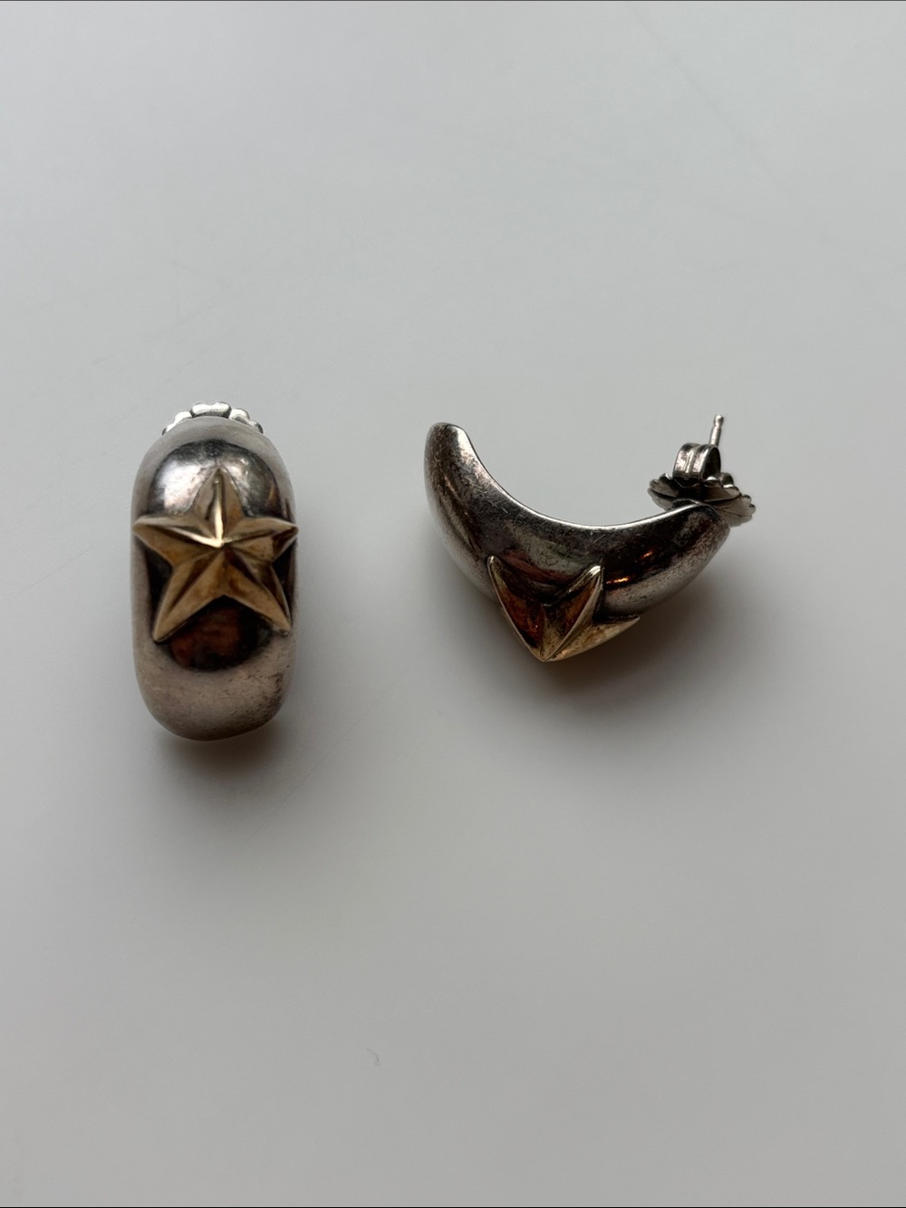 “CL” Brand 14k Gold Star in .925 Stirling Silver Earrings
